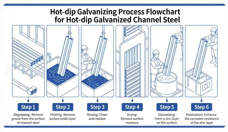 Normes de processus de production de base pour l'acier de canal galvanisé à chaud de haute qualité
